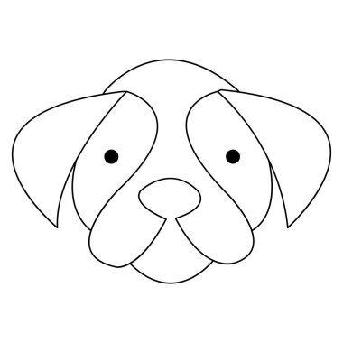 Aralıksız tek çizgi köpek vektör sanatı. Minimalist köpek yüz hatları. El çizimi tarzı.