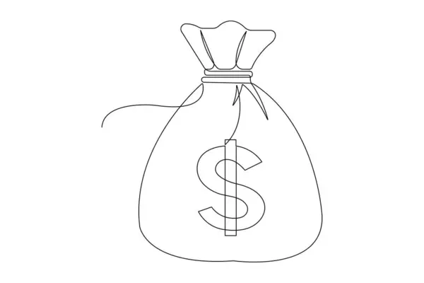 Dolar işaretinin sürekli bir çizgi çizimi Minimalizm tasarım vektörü
