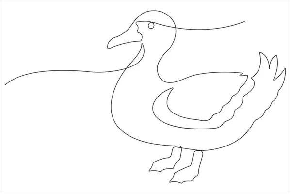 Evcil hayvan ördeği, su kuşu çiziminin kesintisiz bir çizimi.