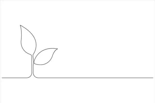 Ekoloji Sürdürülebilir tek çizgi sanatı, Doğa Gezegeni bir çizgi vektörü