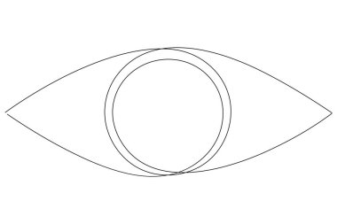 Göz sembolü, insan gözü işaret çiziminin aralıksız tek çizgi çizimi vektör çizimi