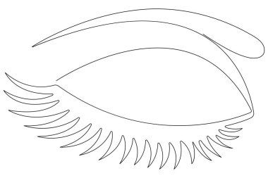 Göz sembolü, insan gözü işaret çiziminin aralıksız tek çizgi çizimi vektör çizimi
