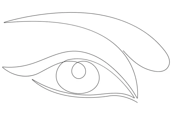 Göz sembolü, insan gözü işaret çiziminin aralıksız tek çizgi çizimi vektör çizimi