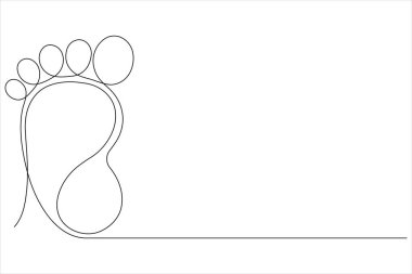 İnsan ayak izi vektörünün sürekli çizimi