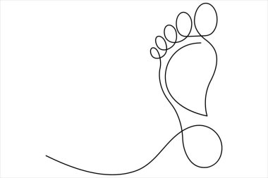 İnsan ayak izi vektörünün sürekli çizimi