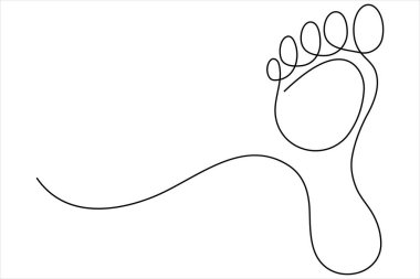 İnsan ayak izi vektörünün sürekli çizimi