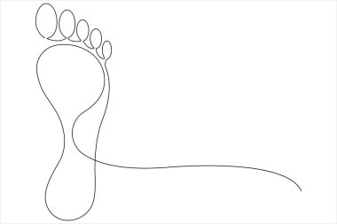 İnsan ayak izi vektörünün sürekli çizimi