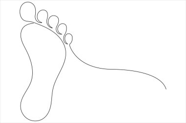 İnsan ayak izi vektörünün sürekli çizimi