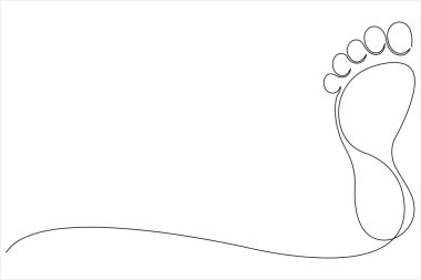 İnsan ayak izi vektörünün sürekli çizimi