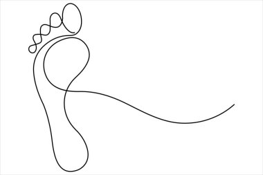 İnsan ayak izi vektörünün sürekli çizimi