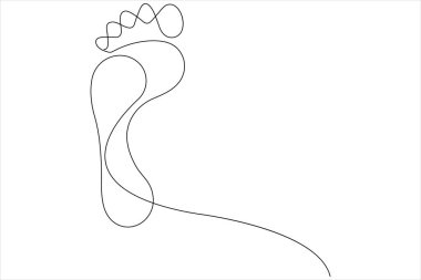 İnsan ayak izi vektörünün sürekli çizimi