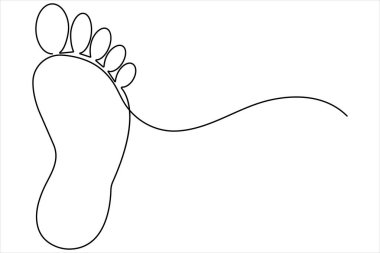 İnsan ayak izi vektörünün sürekli çizimi