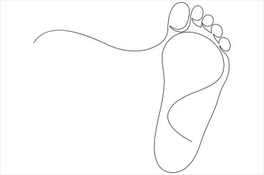 İnsan ayak izi vektörünün sürekli çizimi