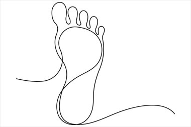 İnsan ayak izi vektörünün sürekli çizimi