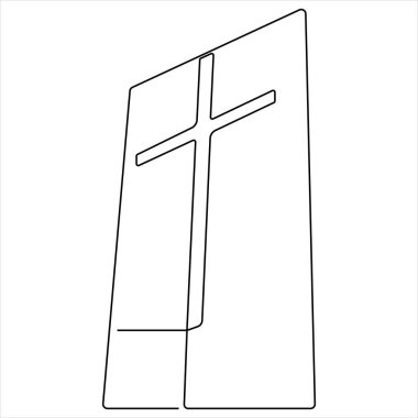 Hristiyan duasının aralıksız tek satır çizimi, sanat vektörü çizimi