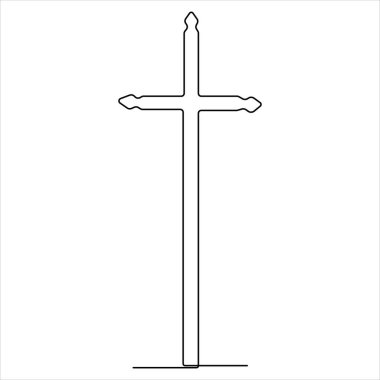 Hristiyan duasının aralıksız tek satır çizimi, sanat vektörü çizimi