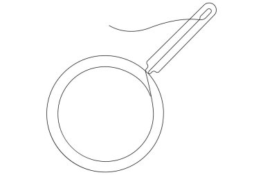 Taslak vektör illüstrasyon kavramının tava sürekli çizimi