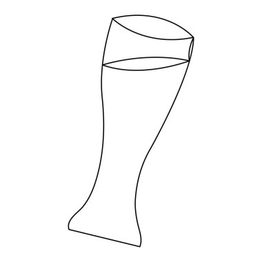 Sürekli bir çizgi kokteyl, yaz taze içecek ana hatları vektör çizimi ve minimalist tasarım.