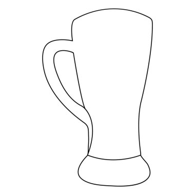 Sürekli bir çizgi kokteyl, yaz taze içecek ana hatları vektör çizimi ve minimalist tasarım.