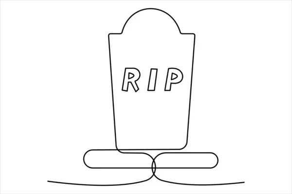 Mezar taşı. Cadılar Bayramı, mezar, mezarlık, ölüm, anma günü aralıksız bir çizim.