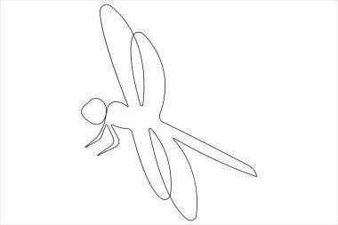 Yusufçuk ana hatlı vektör çiziminin aralıksız bir çizimi