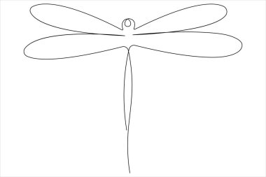 Yusufçuk ana hatlı vektör çiziminin aralıksız bir çizimi