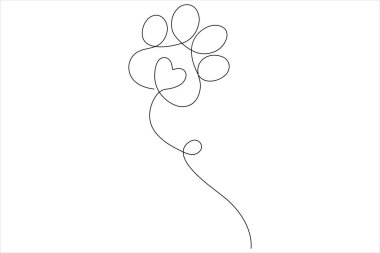 Köpek pençesi, hayvan ayak izi konseptinin sürekli bir çizim çizimi.