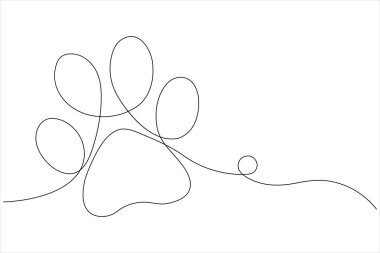 Kedi pençesi ve hayvan ayak izi konsepti çizimi.