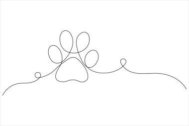 Kedi pençesi ve hayvan ayak izi konsepti çizimi.