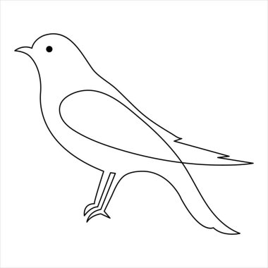 Tek çizgi sanatı, sinekkuşu minimalist tasarımının sürekli ana hatlarını çizer.