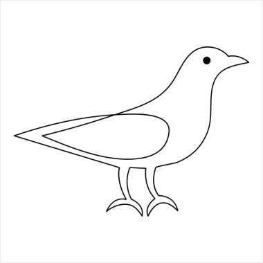 Tek çizgi sanatı, sinekkuşu minimalist tasarımının sürekli ana hatlarını çizer.