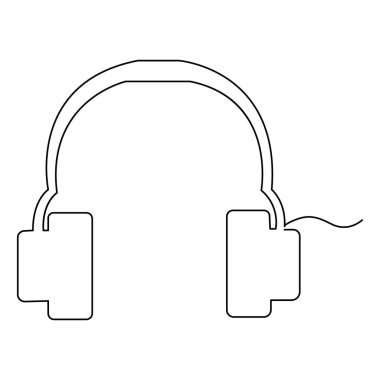 Kulaklıklar minimalizm ve taslak vektör illüstrasyonunu çizmeye devam ediyor.