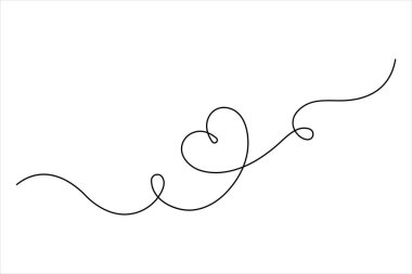 Sevgililer günü için aralıksız tek satır sanat kalp süslemesi romantik aşk sembolü.