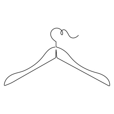 Takım elbise askısı simgesinin aralıksız tek satır çizimi vektör çizimi çizimi