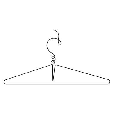 Takım elbise askısı simgesinin aralıksız tek satır çizimi vektör çizimi çizimi