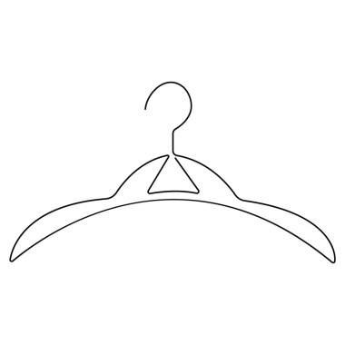 Takım elbise askısı simgesinin aralıksız tek satır çizimi vektör çizimi çizimi