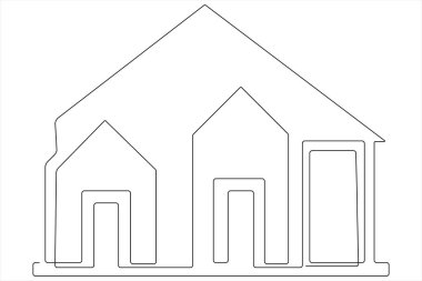 Aralıksız bir çizim, el çizimi, emlak piyasasının yerleşim yeri tasarımı.