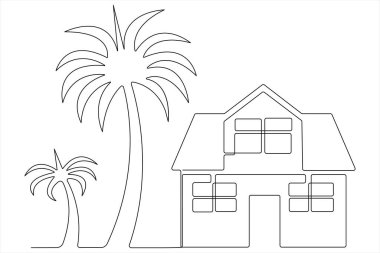 Aralıksız bir çizim, el çizimi, emlak piyasasının yerleşim yeri tasarımı.