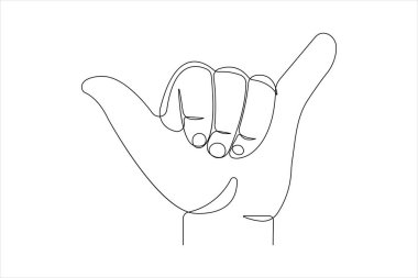 İnsan elinin sürekli bir çizgi çizimi tasarım vektörü grafik çizimi