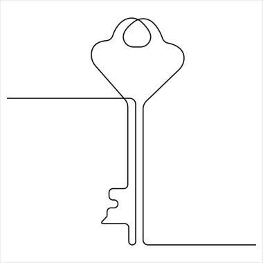 Anahtar simgesi sürekli tek satır resim çizimi vektör el çizimi illüstrasyonuName
