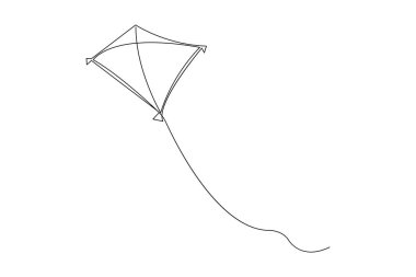 Vektör illüstrasyonunun sürekli bir çizgi çizimi