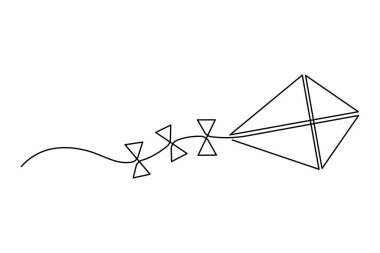Vektör illüstrasyonunun sürekli bir çizgi çizimi