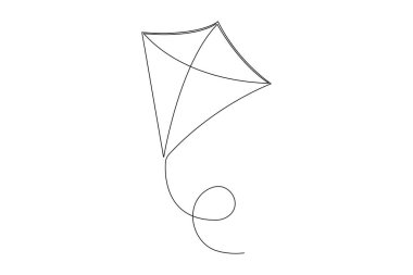 Vektör illüstrasyonunun sürekli bir çizgi çizimi