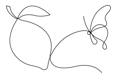 Limon aralıksız, organik sağlıklı meyve konsepti çizimi.