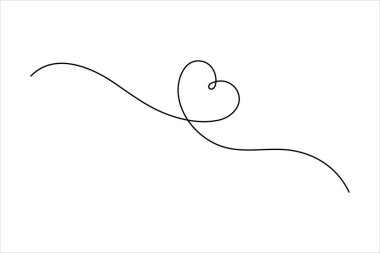 Sevgililer Günü 'nün aralıksız çizimi. Aşk izole edilmiş el çizimi.