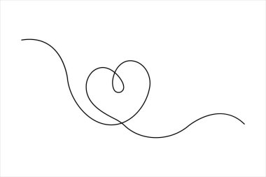 Sevgililer Günü 'nün aralıksız çizimi. Aşk izole edilmiş el çizimi.