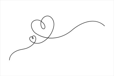 Sevgililer Günü 'nün aralıksız çizimi. Aşk izole edilmiş el çizimi.