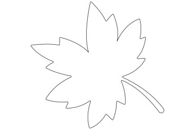 Aralıksız tek satır sanat akçaağaç yaprağı çizimi botanik dekoratif sembol ana hatlı vektör sanat illüstrasyonu