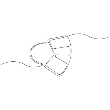 Hava yoluyla bulaşan virüslerden korunmak için maskeli koronavirüs sürekli olarak tek bir çizgi vektör illüstrasyonudur. 