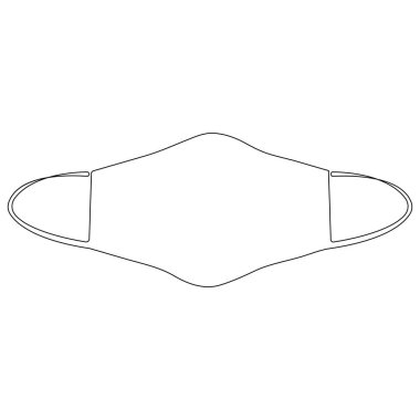 Hava yoluyla bulaşan virüslerden korunmak için maskeli koronavirüs sürekli olarak tek bir çizgi vektör illüstrasyonudur. 